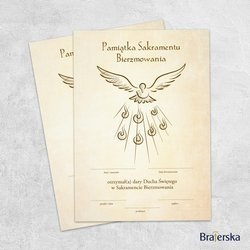 Pamiątka Sakramentu Bierzmowania A5 (komplet 10 szt.)