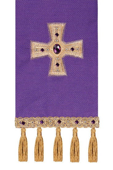 Stuła haftowana zdobiona kamieniami