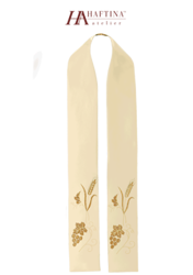 Ecru stuła haftowana "Winogrona i kłosy"