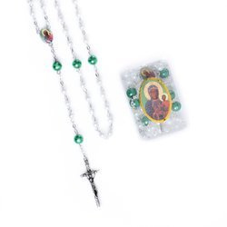 Różaniec - szkło - 6/8 mm - Matka Boża Częstochowska - pudeło