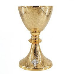 Kielich - pozłacany z krzyżem celtyckim