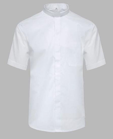 Koszula kapłańska z koloratką KRÓTKI RĘKAW - biała