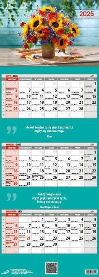 Kalendarz 2025 Trójdzielny - Kwiaty