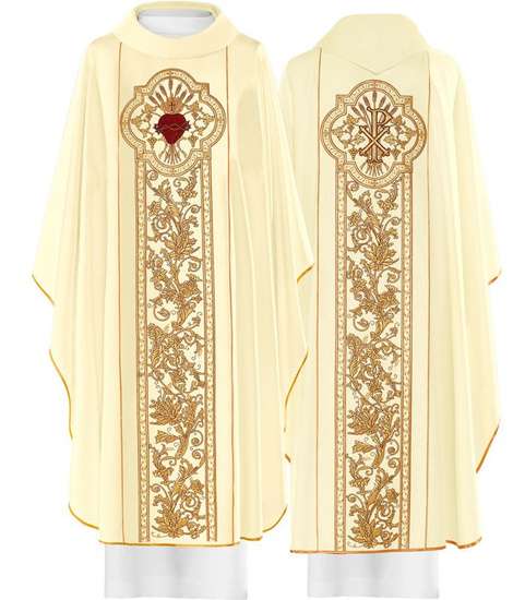 Ornat haftowany "Serce Pana Jezusa, symbol PAX "  