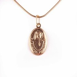 Medalik św. Faustyna / Jezus Miłosierny - srebrny - pozłacany