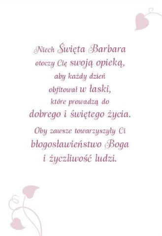 Karnet ze Świętymi 5 - św. Barbara
