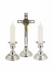 Komplet kolędowy - metalowy Krzyż biały