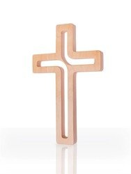 Krzyż z drewna bukowego prostokątny, z wycięciami na wylot