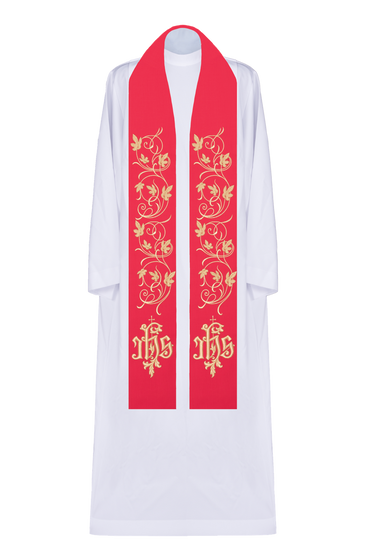 Stuła z klasycznym JHS oraz latoroślą