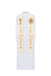 Ecru stuła kapłańska haftowana