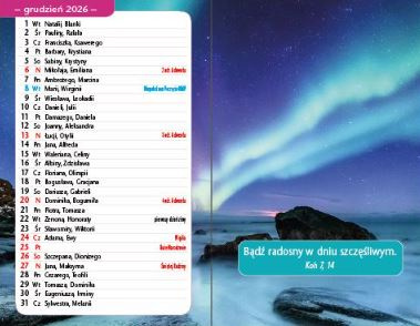 Kalendarz 2026 kieszonkowy Szczęście - kwiat