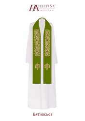 Zielona stuła kapłańska haftowana "IHS"