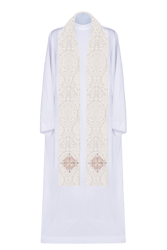 Stuła na tkaninie żakardowej z delikatnym krzyżem