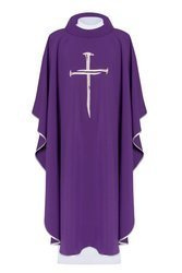 Ornat fioletowy haftowany