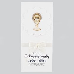 Kartka Pamiątka I Komunii Świętej - biały