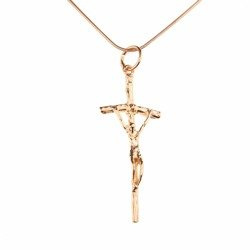 Srebrny krzyżyk papieski - pozłacany