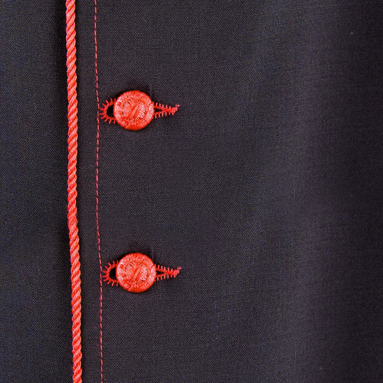 Sutanna czarna z czerwonym obszyciem- 100% wełny - kaszmir