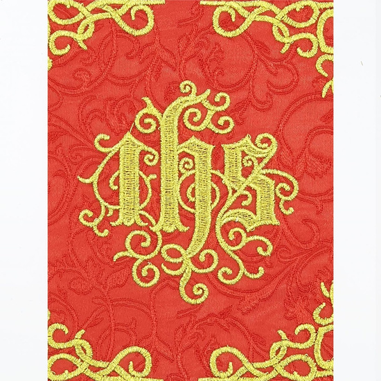 Palka haftowana IHS - czerwony