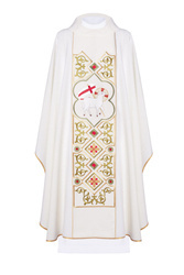 Ornat haftowany z symbolem baranka