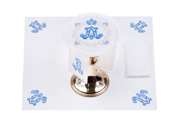 Bielizna kielichowa lniana bogato haftowana z kamieniami