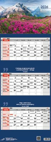 Kalendarz 2026 Trójdzielny - Widok