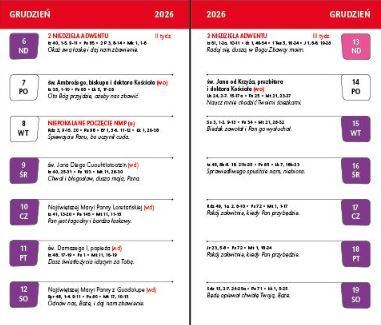 Kalendarz 2026 - liturgiczny