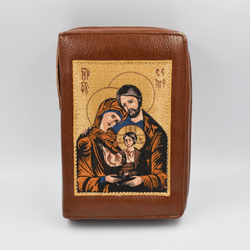 Pokrowiec haftowany Święta Rodzina (brązowy)