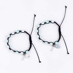 Bransoletka dziesiątka różańca - krzyżyk Tau - Matka Boża Fatimska i Niepokalana