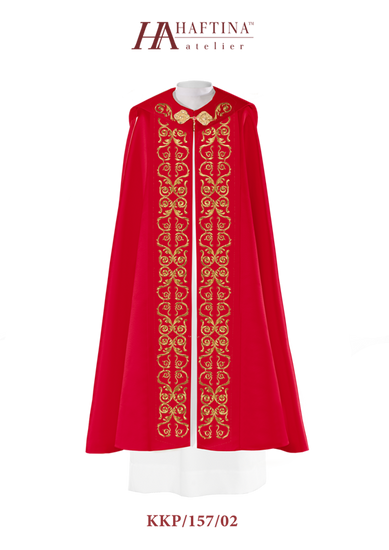 Kapa czerwona liturgiczna monogram "IHS" 