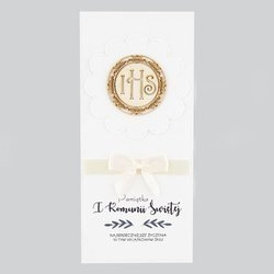 Kartka Pamiątka I Komunii Świętej - biały