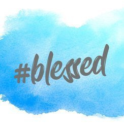 Kartka Braterska - #blessed akwarela niebieski