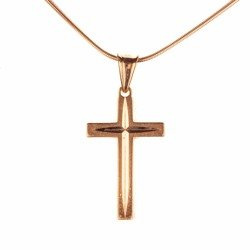 Srebrny krzyżyk prosty - pozłacany