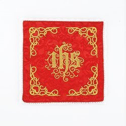 Palka haftowana IHS - czerwony