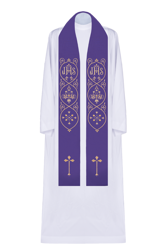 Stuła kapłańska - fioletowa IHS
