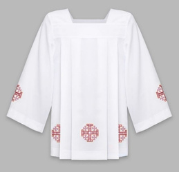 Komża haftowana kapłańska krzyż czerwony