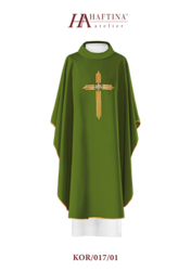 Zielony ornat haftowany "Krzyż z symbolem IHS"