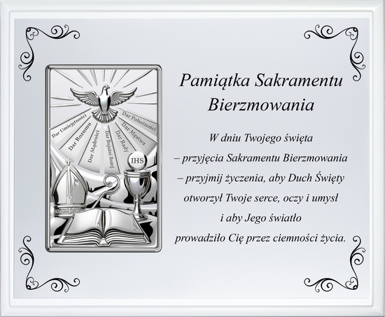 Pamiątka Sakramentu Bierzmowania - Panel z Życzeniami Darami Ducha Świętego