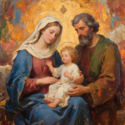 Płytka / Obraz Świętej Rodziny - Piękno i Modlitwa