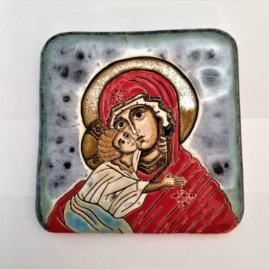 Ikona ceramiczna - MB Eleusa
