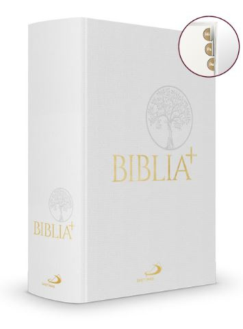 Biblia Plus - płótno biała z paginacją