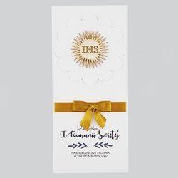 Kartka Pamiątka I Komunii Świętej - złoty