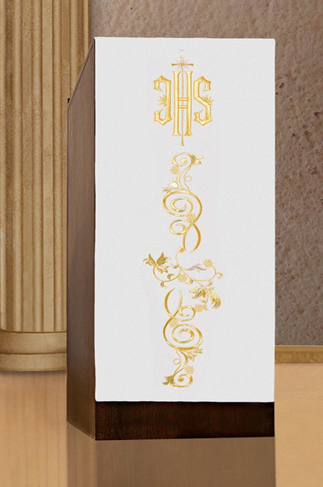 Serweta na lektorium haftowana z symbolem IHS 