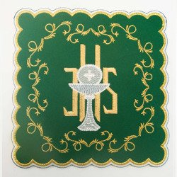 Palka haftowana IHS Kielich