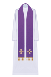 Stuła haftowana zdobiona kamieniami