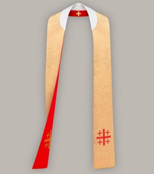 Stuła haftowana - wąska dwustronna (czerwona)