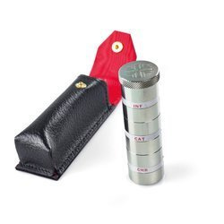 Pojemnik metalowy potrójny na oleje INF, CAT, CHR, niklowany w etui