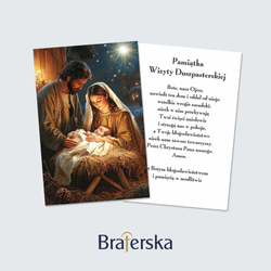 Obrazki kolędowe (50 szt.) - Ciepło Stajenki Maryja i Józef nad Dzieciątkiem
