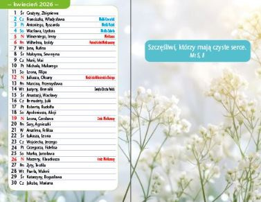 Kalendarz 2026 kieszonkowy Szczęście - drzewo