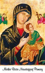 Obrazek plastikowy z modlitwą Matka Boża Nieustającej Pomocy