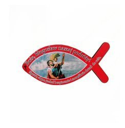 Modlitwa kierowcy - rybka czerwona - drewniana